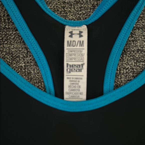 Under Armour Black and Blue Sports Bra with Racerback - Picture 2 of 6